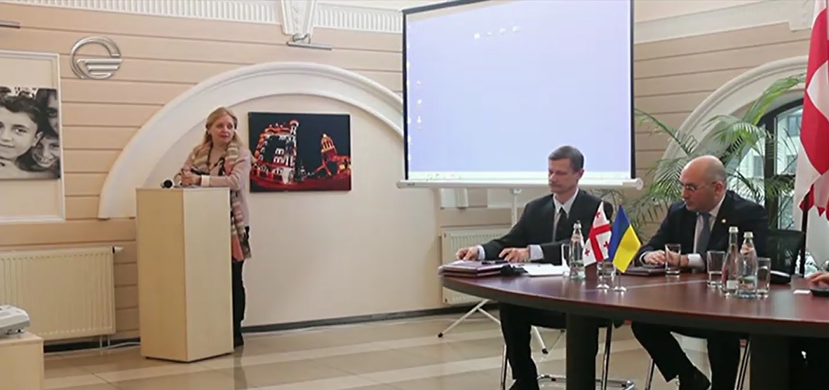 On February 16, 2018, at the Embassy of Georgia in Kiev took place a discussion  on the development of transport corridors of the Baltic and Black Seas in the framework of the Silk Road project “One Belt – One Road”